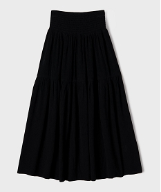 GEMO Jupe longue fluide en crêpe froissée fille noir standard