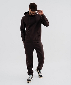 GEMO Pantalon de jogging intérieur molletonné homme marron fonce