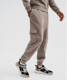 GEMO Pantalon de jogging avec poches à rabat homme beige taupe