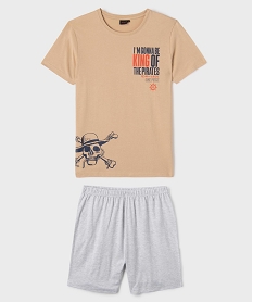 GEMO Pyjashort bicolore avec motif One Piece homme - Netflix Beige