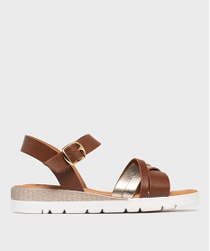 GEMO Sandales à talon compensé et semelle sport femme - Valentina Baldano marron standard