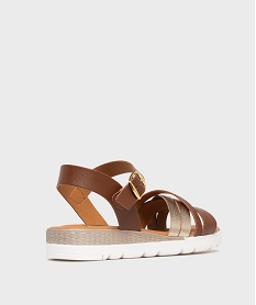 sandales a talon compense et semelle sport femme - valentina baldano marron standard sandales plates et nu-piedsL556401_4