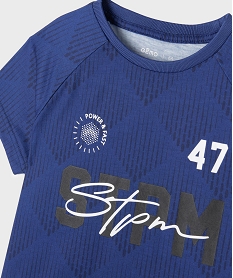 GEMO Tee-shirt de sport à manches courtes imprimé garçon Bleu