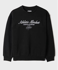 GEMO Sweat molletonné avec message brodé fille noir standard