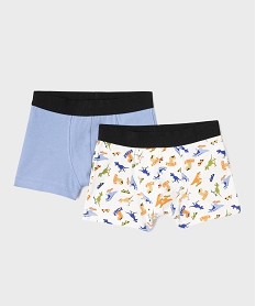 GEMO Boxers en coton biologique motifs dinosaures garçon (lot de 2) Bleu
