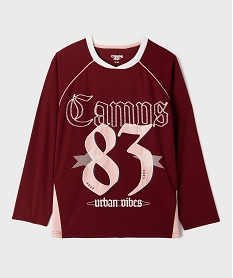 GEMO Maillot de sport en mesh imprimé à manches raglan fille - Camps United Rouge