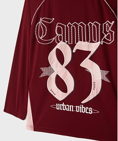 maillot de sport en mesh imprime a manches raglan fille - camps united rouge tee-shirtsL562901_2