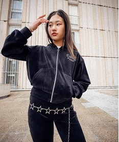 GEMO Sweat de sport zippé à capuche en velours fille - Camps United noir standard