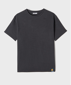 GEMO Tee-shirt manches courtes oversize en maille nid dabeille garçon Gris