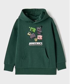 GEMO Sweat à capuche avec motifs pixelisés garçon - Minecraft Vert
