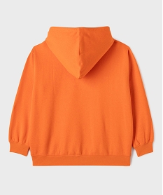 sweat a capuche en molleton imprime fille orange standard sweatsL571301_3