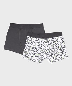 GEMO Boxers en coton biologique avec inscriptions garçon (lot de 2) Gris