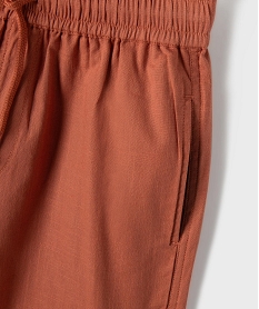 GEMO Bermuda coupe droite en coton léger texturé garçon Orange