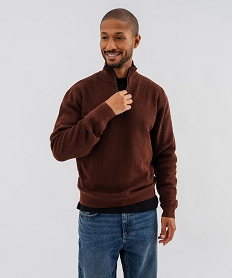 GEMO Pull en coton à col camionneur homme Rouge