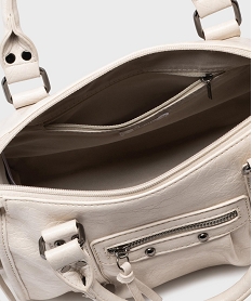 sac a main verni mat a clous et bandouliere amovible femme beige sacs a mainL583001_3