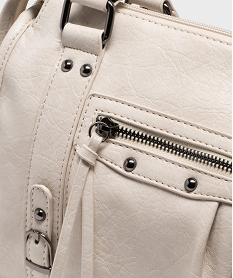 sac a main verni mat a clous et bandouliere amovible femme beige sacs a mainL583001_4