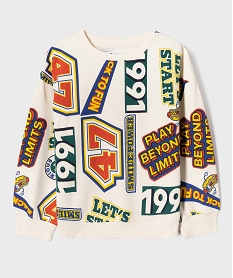 GEMO Sweat à inscriptions multicolores garçon Beige