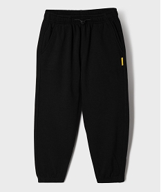 GEMO Pantalon de jogging en molleton coupe confortable et taille élastiquée garçon noir standard