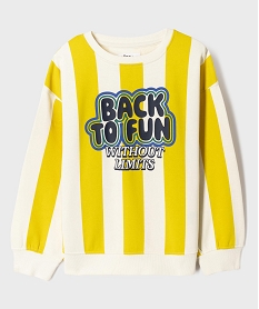 GEMO Sweat à rayures avec message garçon Jaune