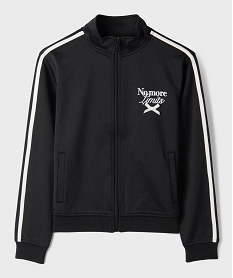 GEMO Sweat de sport zippé avec message brodé fille noir standard