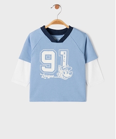 GEMO Maillot de sport manches longues effet 2-en-1 bébé garçon bleu standard
