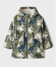 GEMO Manteau imperméable à capuche et doublure chaude avec imprimé animé garçon Vert
