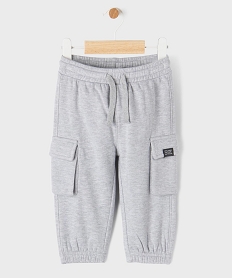 GEMO Jogging cargo en molleton doux bébé garçon Gris