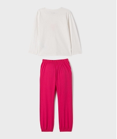 pyjama en coton bicolore motif coeur fille roseL599301_3