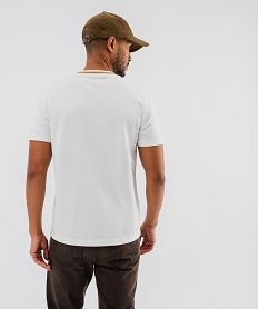 GEMO Tee-shirt col rond homme blanc standard