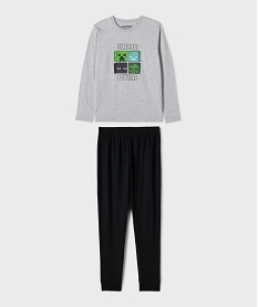 GEMO Pyjama avec motifs jeu de construction garçon - Minecraft Gris
