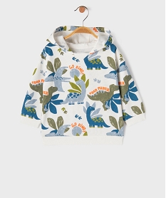 GEMO Sweat à capuche à motif dinosaure facile à enfiler bébé garçon Blanc