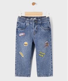 GEMO Jean à motifs streetwear avec taille ajustable bébé garçon bleu standard