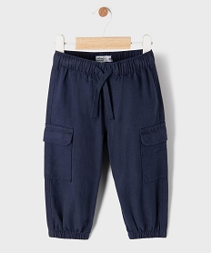 GEMO Pantalon cargo en coton et Lyocell bébé garçon Bleu