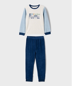 GEMO Pyjama en velours imprimé gaming garçon blanc standard