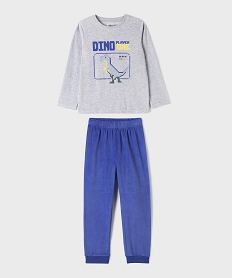 GEMO Pyjama en velours à motif dinosaure garçon Gris
