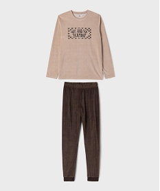 GEMO Pyjama en velours thème skate garçon Beige