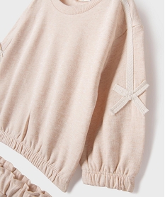 GEMO Ensemble 2 pièces sweat + pantalon de jogging bébé fille beige chine