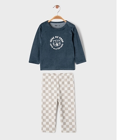 GEMO Pyjama 2 pièces en velours à motif tigre bébé garçon Bleu
