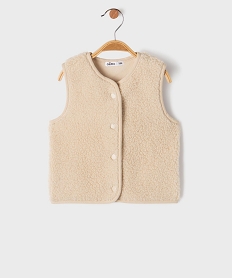 GEMO Gilet sans manches façon sherpa bébé fille Beige