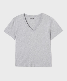 GEMO Tee-shirt manches courtes à col V femme grande taille Gris