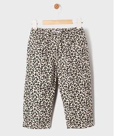 GEMO Jean large à motif léopard bébé fille Beige