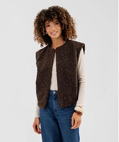 GEMO Gilet sans manches coupe oversize femme marron fonce