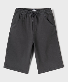 GEMO Bermuda skater en coton extensible au coloris unique garçon Gris