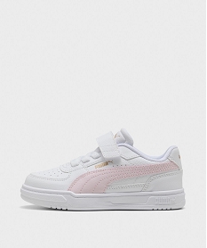 GEMO Baskets Caven III à scratch et lacets élastiqués ado fille - Puma blanc standard