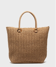 GEMO Cabas grand format en paille de papier femme Beige