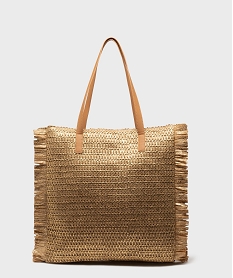 GEMO Cabas grand format en paille de papier femme Beige