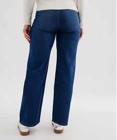 GEMO Jean straight taille haute sans poches en denim léger femme bleu standard