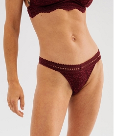 GEMO Culotte en dentelle femme Rouge