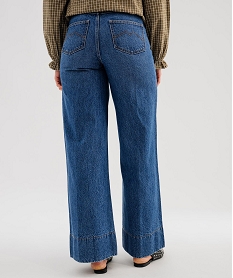 GEMO Jean palazzo taille haute femme bleu standard