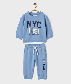 GEMO Ensemble 2 pièces sweat + jogging bébé garçon bleu standard